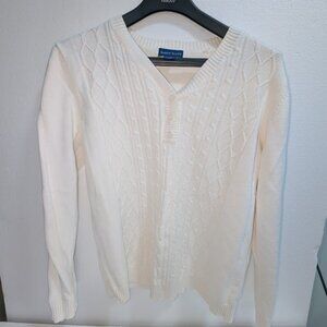Karen Scott Cream Henley Sweater